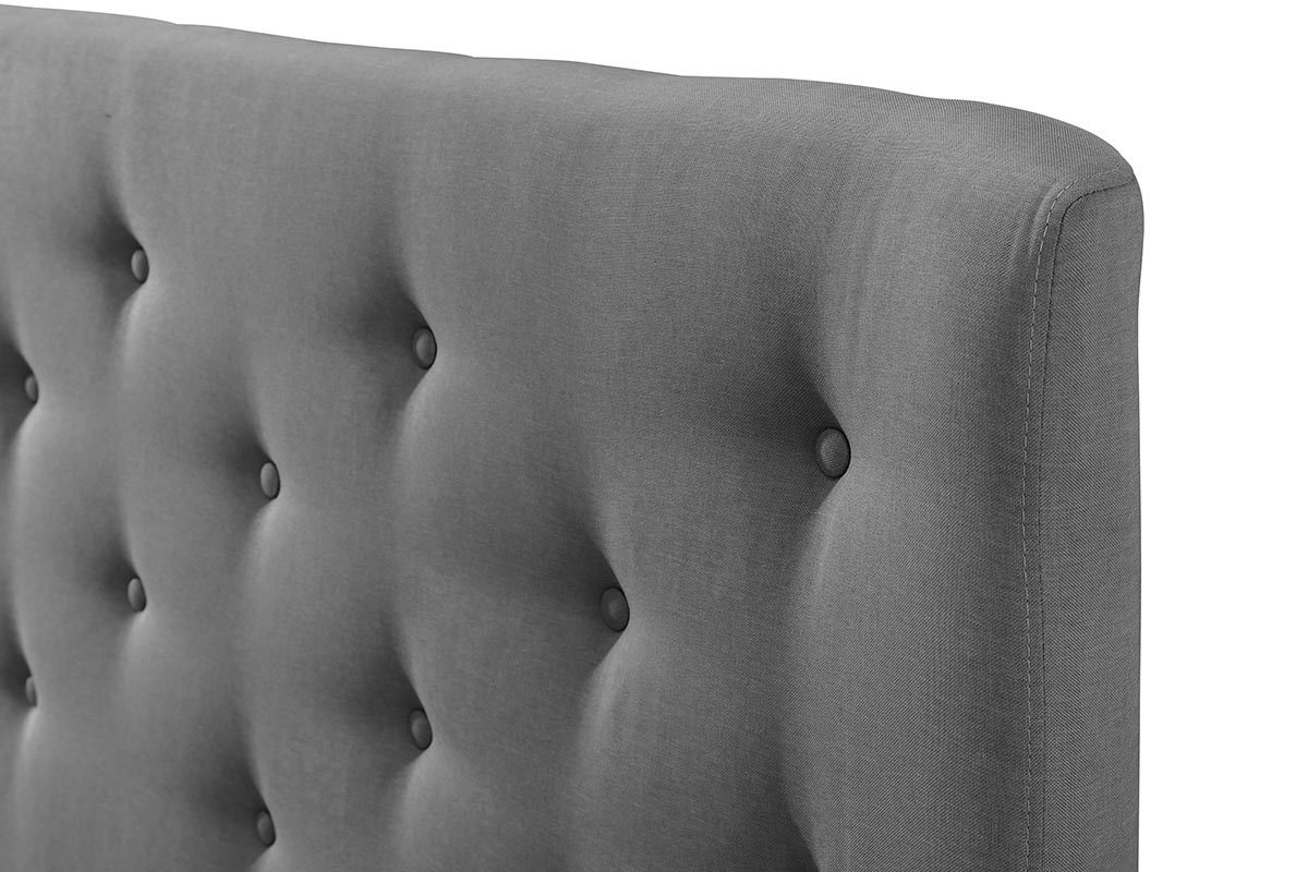 Testiera del letto 140 cm in ?capitonn? in tessuto Grigio chiaro EROS