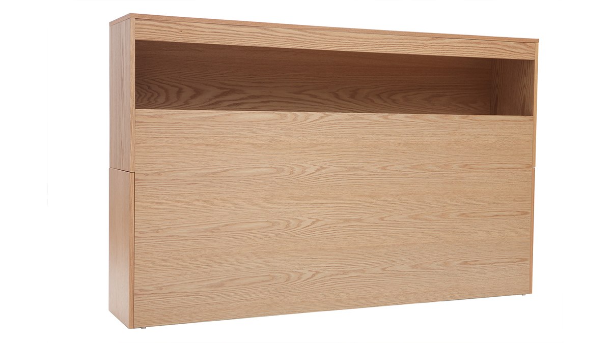 Testiera del letto con cassetti legno chiaro 160 cm HYPNOS