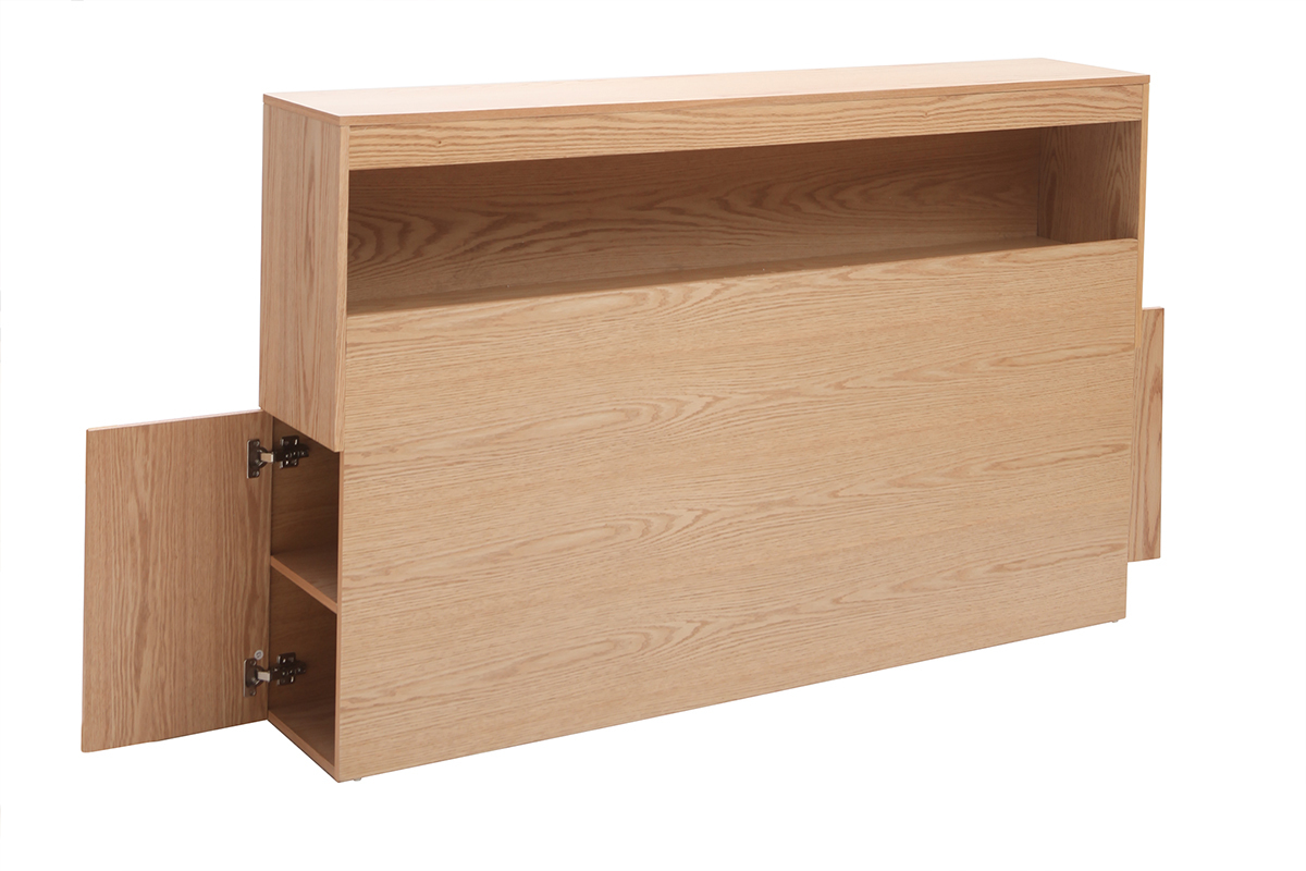 Testiera del letto con cassetti legno chiaro 160 cm HYPNOS