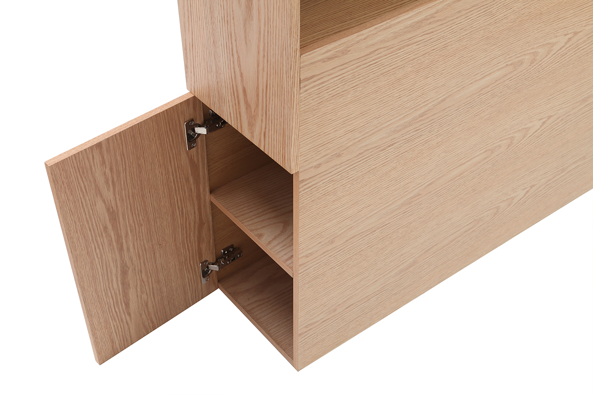 Testiera del letto con cassetti legno chiaro 160 cm HYPNOS