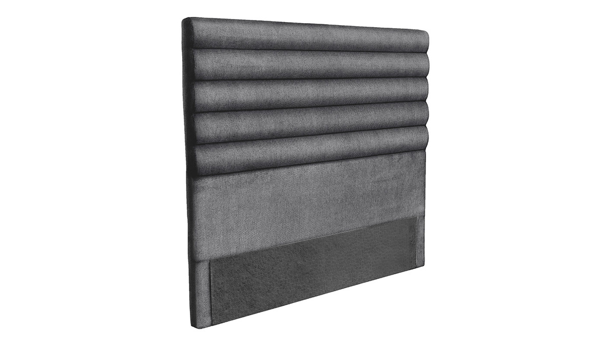 Testiera del letto design in tessuto grigio scuro 160 cm HORIZON