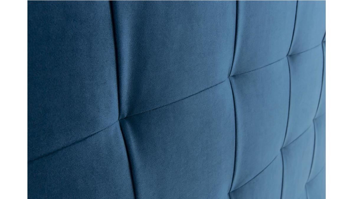 Testiera del letto imbottita in tessuto blu petrolio 160 cm HALCIONA