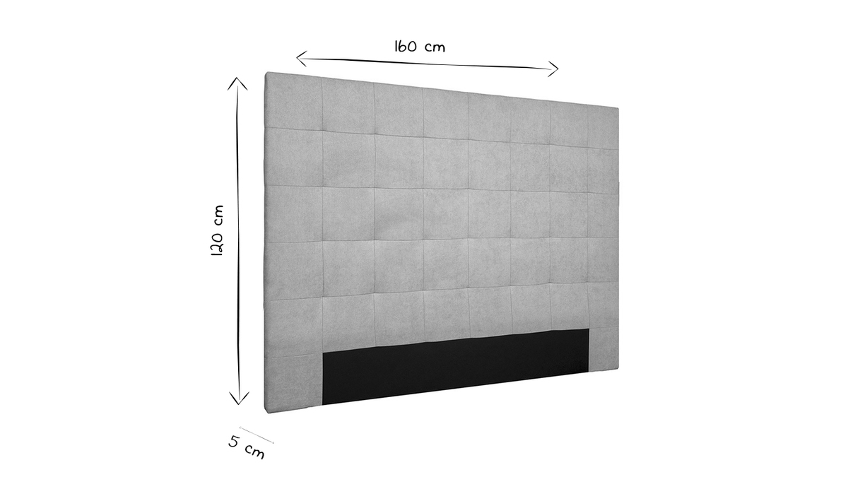 Testiera del letto imbottita in tessuto foglia di t 160 cm HALCIONA