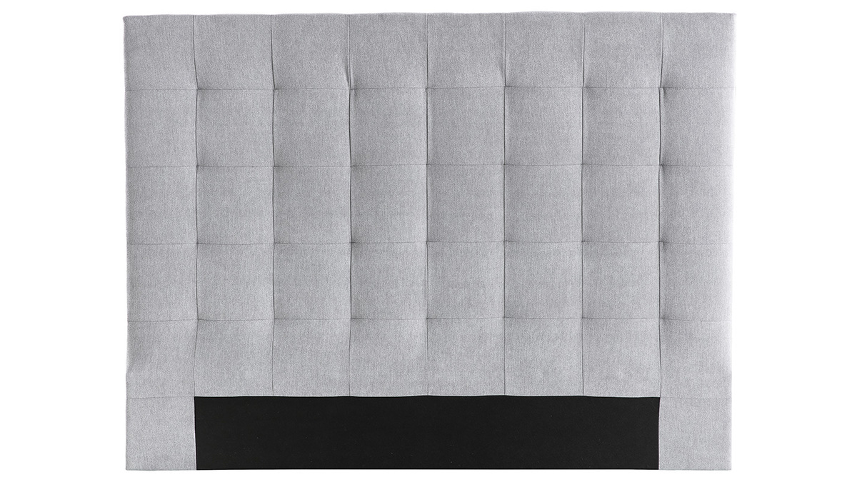 Testiera del letto imbottita in tessuto grigio 160 cm HALCIONA