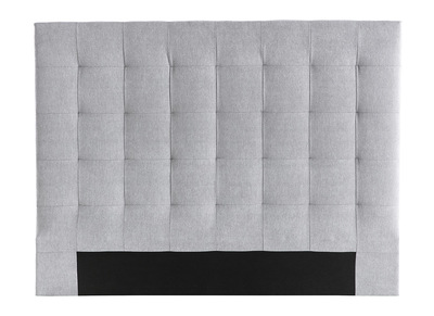 Testiera del letto imbottito in tessuto grigio 140 cm HALCIONA