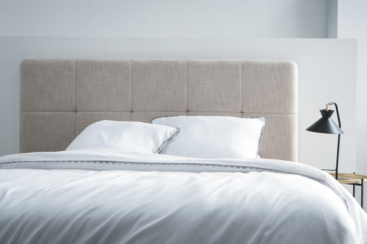 Testiera del letto in tessuto Blu scuro 160cm CLOVIS