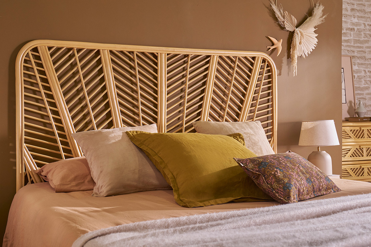 Testiera del letto lit 160 in rattan GALON