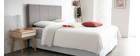Testiera del letto moderna in tessuto beige naturale 160 cm ANATOLE