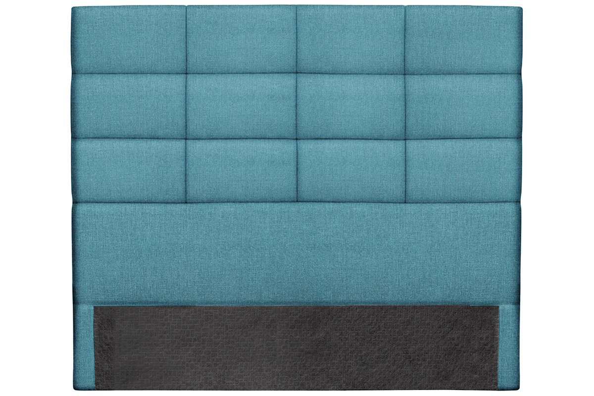 Testiera del letto moderna in tessuto blu anatra 140cm ANATOLE