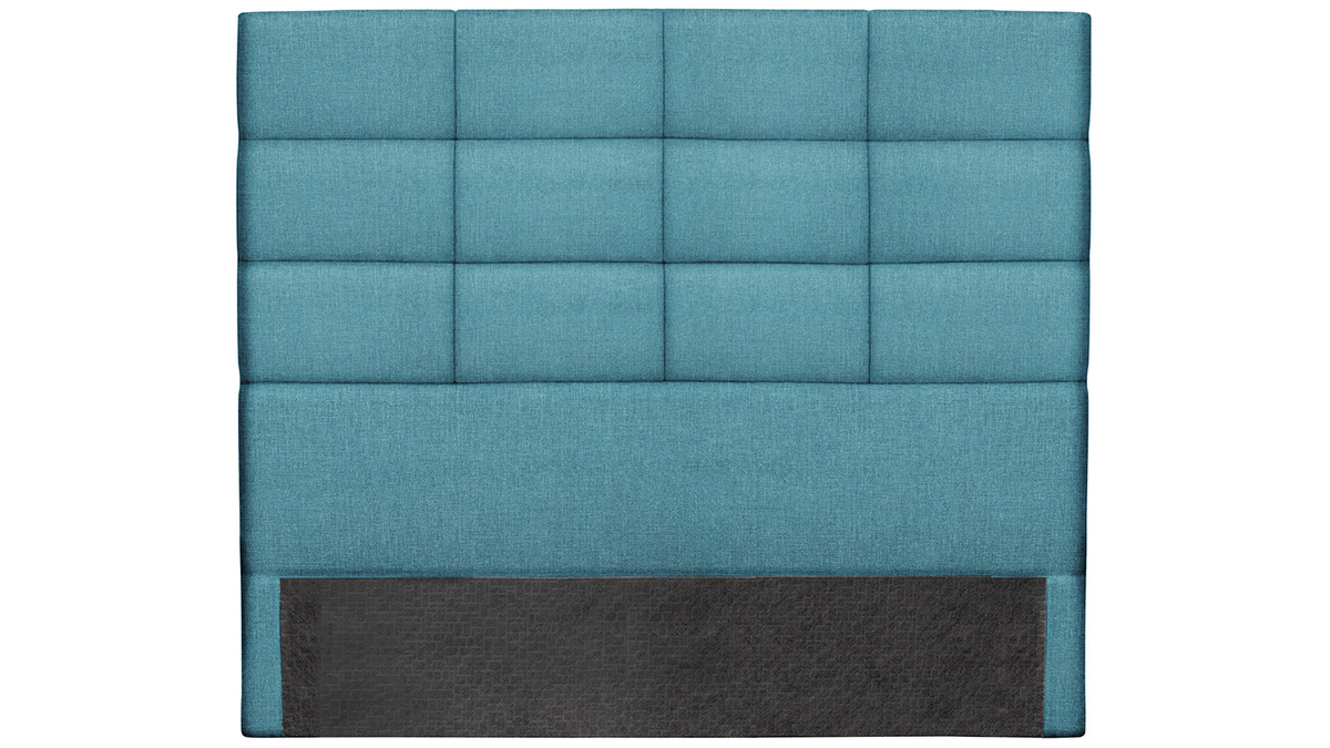 Testiera del letto moderna in tessuto blu anatra 160 cm ANATOLE