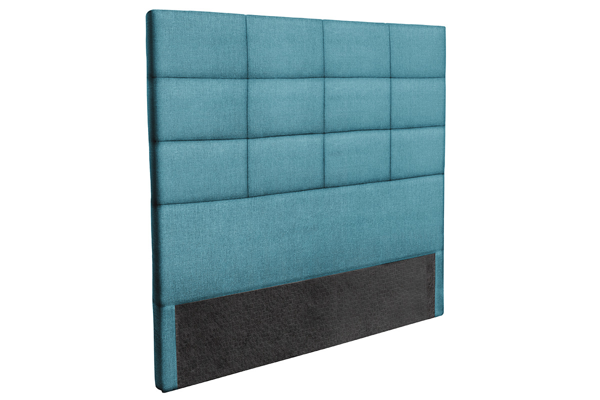 Testiera del letto moderna in tessuto blu anatra 160 cm ANATOLE