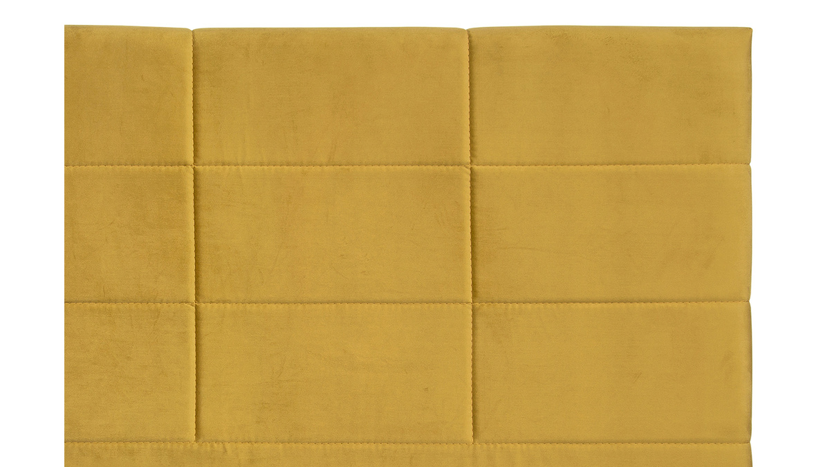 Testiera del letto moderna in tessuto velluto giallo 160 cm ANATOLE