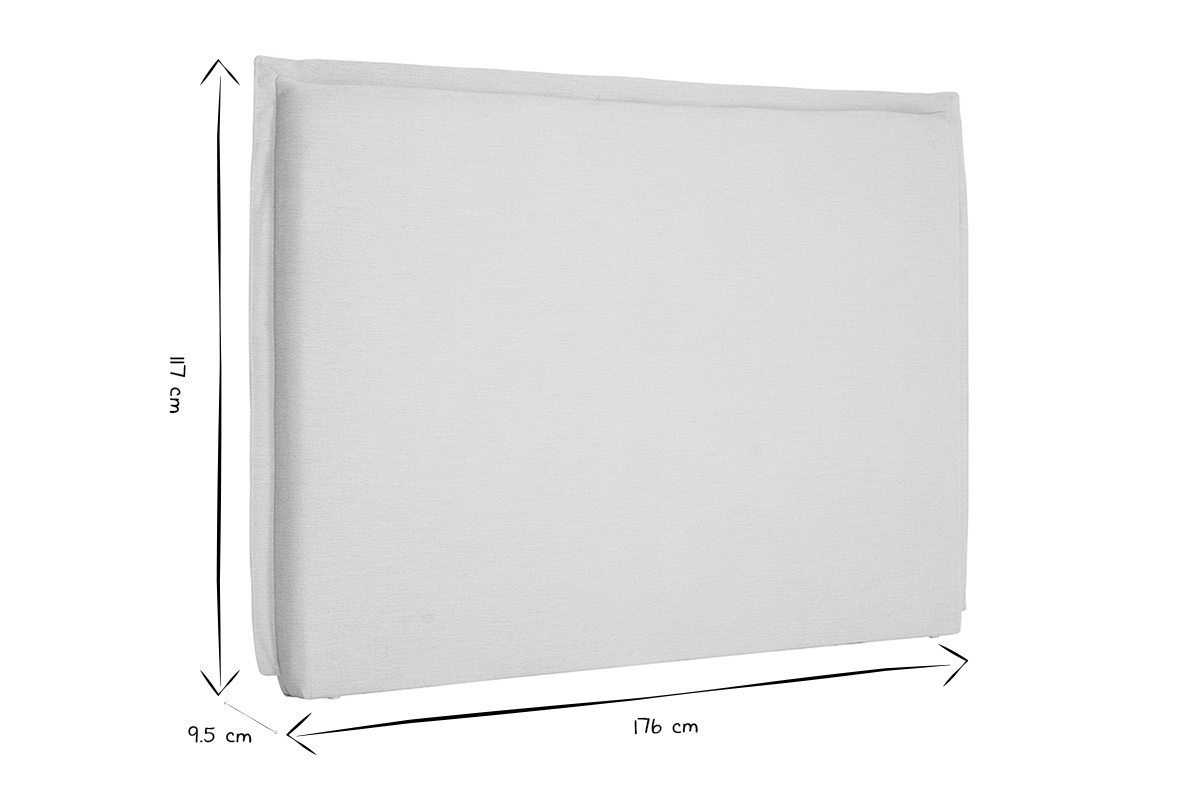 Testiera in tessuto effetto lino beige L160 cm PIA