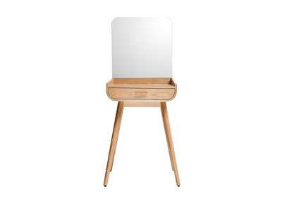 Toeletta trucco moderna con cassetto e specchio frassino HALLEN - Toeletta trucco moderna con cassetto e specchio frassino HALLEN